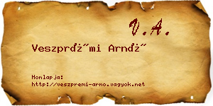 Veszprémi Arnó névjegykártya